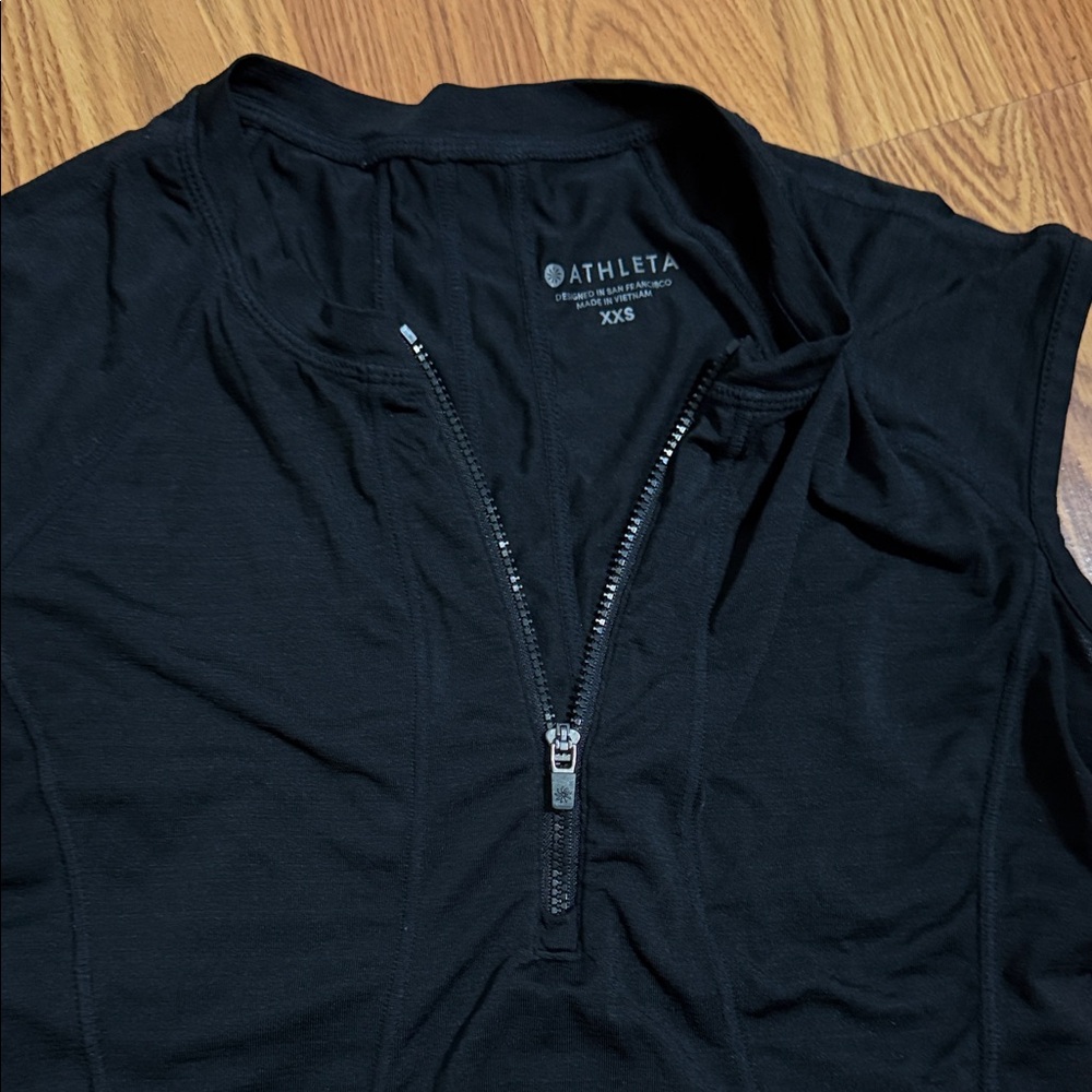 Athleta Black Half-Zip Top